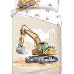 Kinderdekbedovertrek Good Morning Excavator