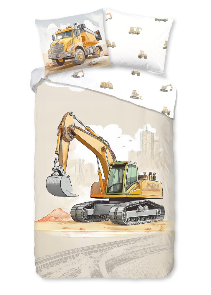 Kinderdekbedovertrek Good Morning Excavator