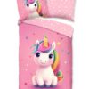 Good Morning kinderdekbedovertrek flanel eenhoorn roze 33422 daya productfoto