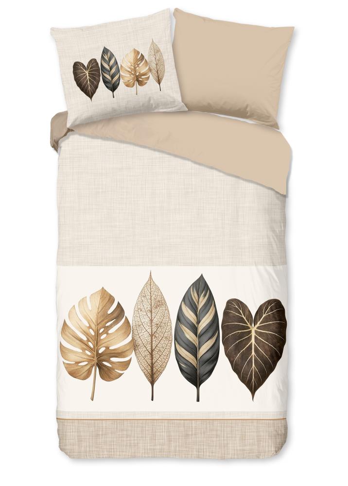 Dekbedovertrek Fizz Good Morning 1 persoons (140x200/220 cm) 100% katoen renforcé zand - 33601.02.01