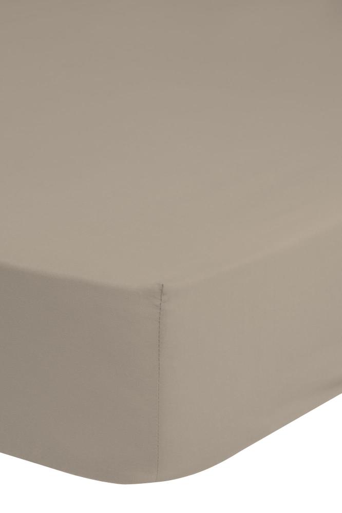Hoeslaken Uni Good Morning 1 persoons (80x200 cm) 100% katoen renforcé beige - 0270.18.41