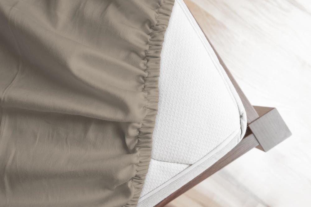 Hoeslaken Uni Good Morning 1 persoons (80x200 cm) 100% katoen renforcé beige - 0270.18.41