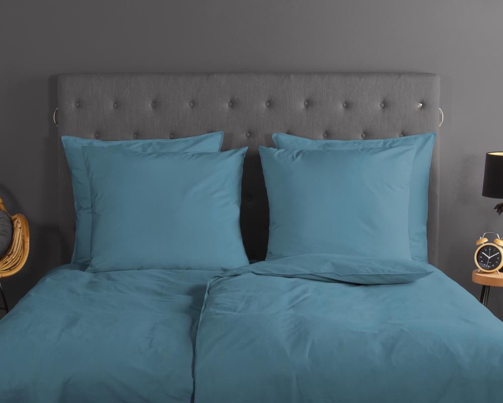 Dekbedovertrek Uni Good Morning 155x220 cm 100% katoen renforcé adria blauw - 0270.26.12
