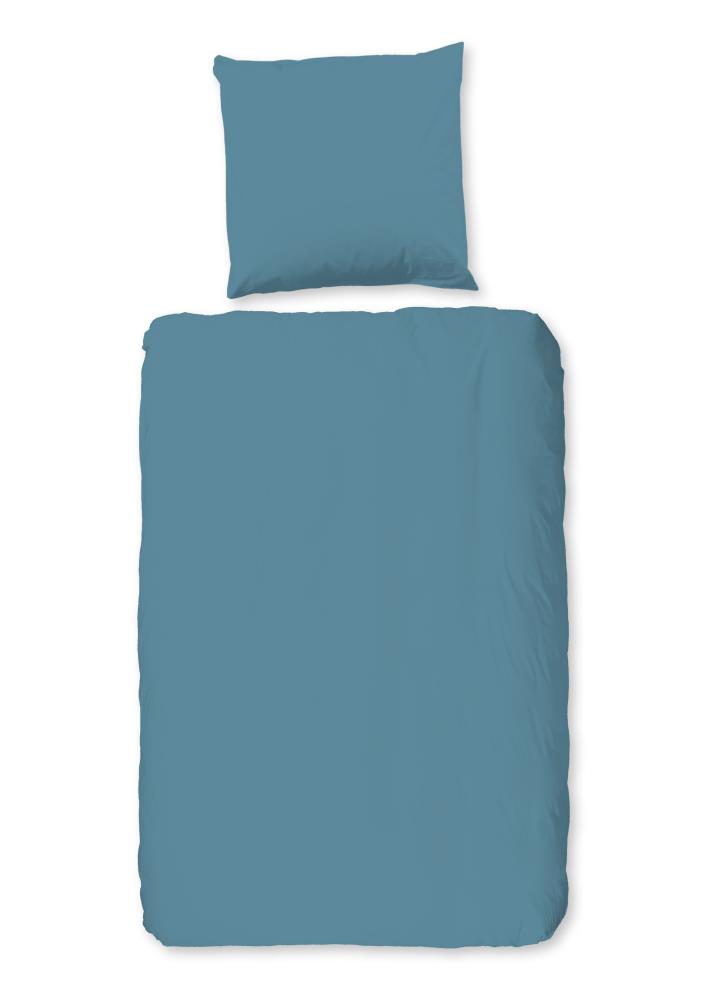 Dekbedovertrek Uni Good Morning 155x220 cm 100% katoen renforcé adria blauw - 0270.26.12