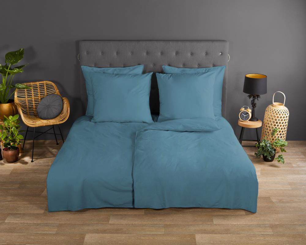 Dekbedovertrek Uni Good Morning 155x220 cm 100% katoen renforcé adria blauw - 0270.26.12
