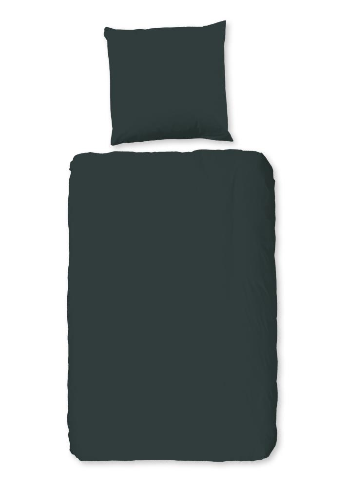 Dekbedovertrek Uni Good Morning 155x220 cm 100% katoen renforcé donkergroen - 0270.46.12