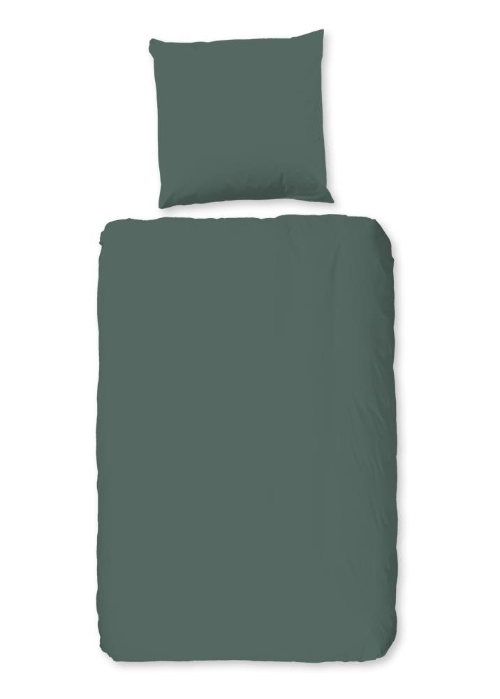 Dekbedovertrek Uni Good Morning 155x220 cm 100% katoen renforcé olijfgroen - 0270.48.12