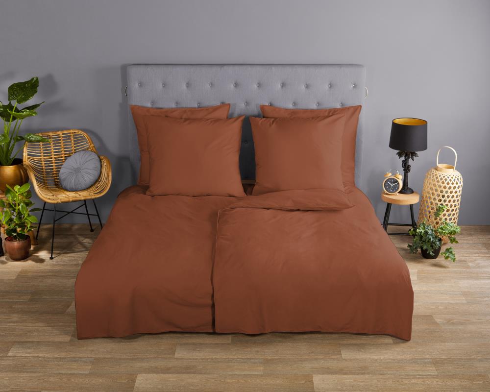 Dekbedovertrek Uni Good Morning 155x220 cm 100% katoen renforcé terra - 0270.87.12