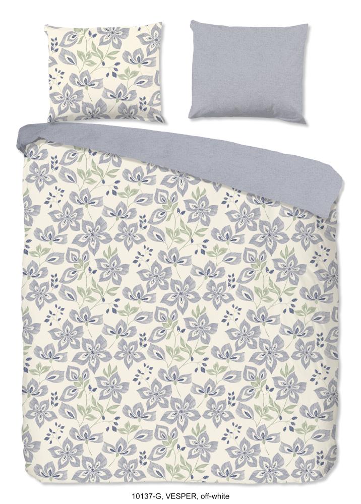 Dekbedovertrek Vesper Good Morning lits jumeaux xl (260x200/220 cm) 100% katoen renforcé ecru - 10137.01.04