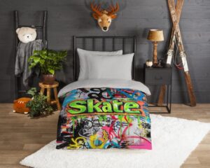 Kinderdekbedovertrek Good Morning Skate flanel