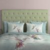 Dekbedovertrek Deva Good Morning 1 persoons (140x200/220 cm) 100% katoen renforcé mint - 33555.60.01 Mintgroen dekbedovertrek kolibries in roze lila en blauwe pasteltinten - overtrek katoen 33555 Deva sfeerfoto detail