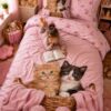 Kinderdekbedovertrek Katze ZouZou 1 persoons (140x200/220 cm) 100% katoen renforcé roze - 33590.70.01