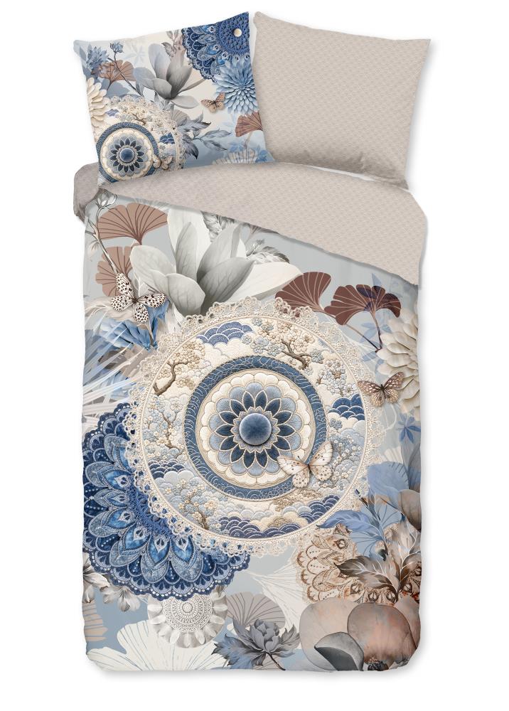 Dekbedovertrek Kimiko HIP 1 persoons (140x200/220 cm) 100% katoen satijn grijs - 33652.03.01