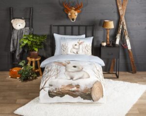 Kinderdekbedovertrek Pure Willow gebreide fleece