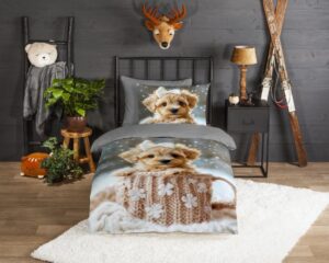 Kinderdekbedovertrek Pure Bowie gebreide fleece